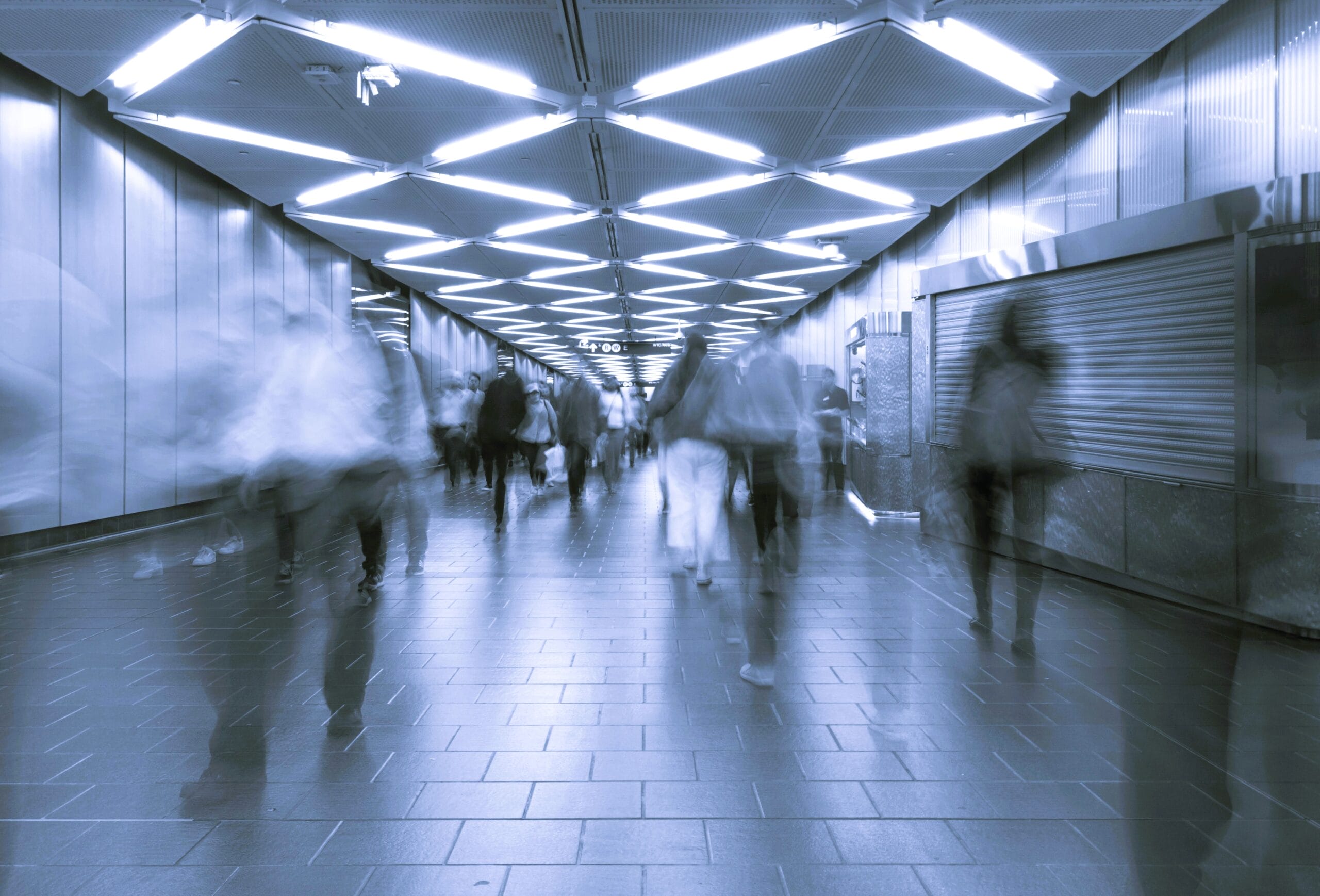 Blurred walkway illustrating psychological workplace safety.